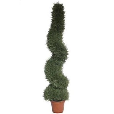 Árvore de topiaria em vaso de espiral artificial