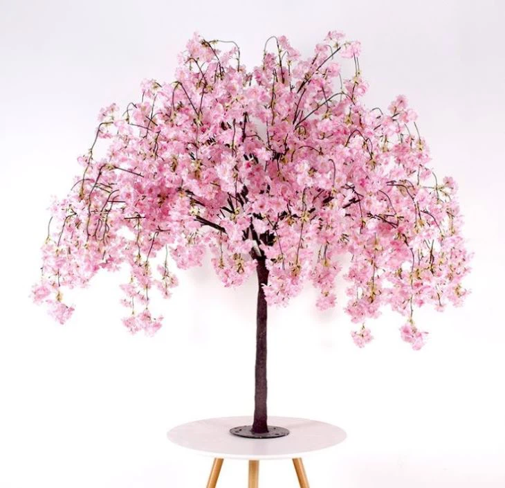 2m Tall Faux Silk Blossom Tree Decorative Bend Trunk