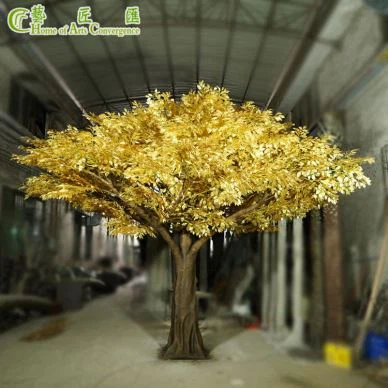 Árvore de Banyan dourada artificial gigante que deseja